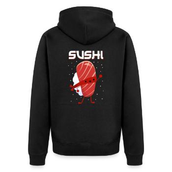 Japon - Veste à capuche bio Premium Unisexe - noir - Dos - Nico (187cm)