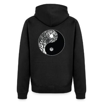 Ying Yang Méditation Relax Yoga Yogi - Veste à capuche bio Premium Unisexe - noir - Dos - Nico (187cm)