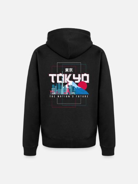 Japan - Unisex Premium Organic Zip Hoodie - black