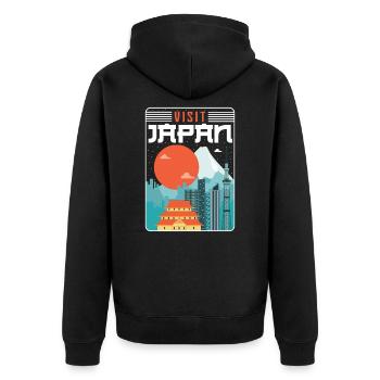 Japon - Veste à capuche bio Premium Unisexe - noir - Dos - Nico (187cm)