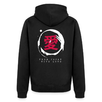 Japon - Veste à capuche bio Premium Unisexe - noir - Dos - Nico (187cm)