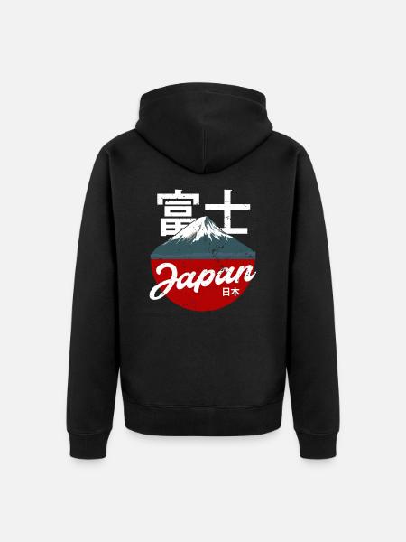 Japan - Unisex Premium Organic Zip Hoodie - black