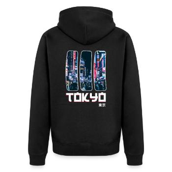 Japon - Veste à capuche bio Premium Unisexe - noir - Dos - Nico (187cm)
