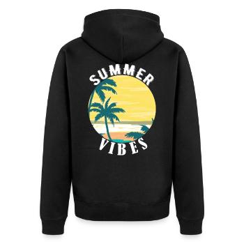Summer vibes - Veste à capuche bio Premium Unisexe - noir - Dos - Nico (187cm)