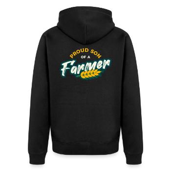 Fils fier d'un fermier - Veste à capuche bio Premium Unisexe - noir - Dos - Nico (187cm)
