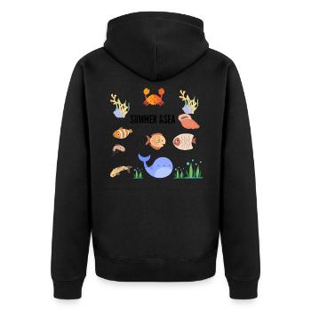 ÉTÉ & MER - Veste à capuche bio Premium Unisexe - noir - Dos - Nico (187cm)