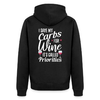 Du vin - Veste à capuche bio Premium Unisexe - noir - Dos - Nico (187cm)