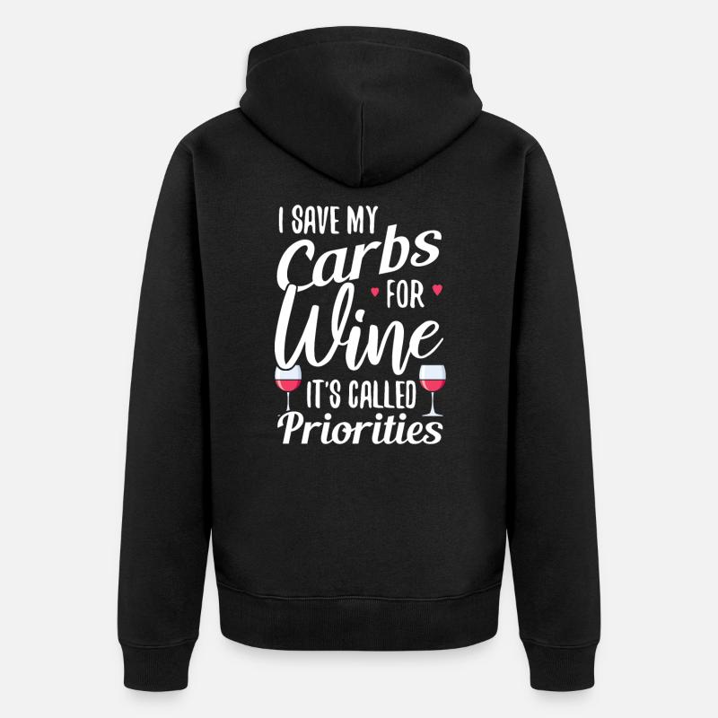 Wein - Unisex Premium Bio Zip Hoodie - Schwarz