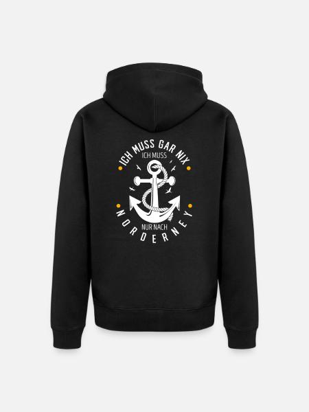 Norderney - Unisex Premium Bio Zip Hoodie - Schwarz