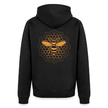 Beekeeper beekeeper bee in honeycomb beekeeping - Unisex Premium Organic Zip Hoodie - black - Back - Nico (187cm)