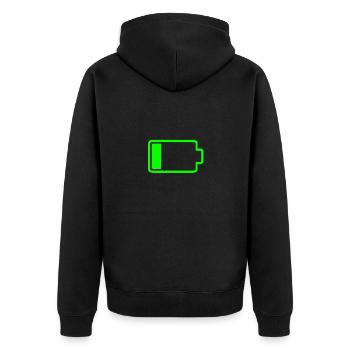 Charge battery empty holiday gift - Unisex Premium Organic Zip Hoodie - black - Back - Nico (187cm)