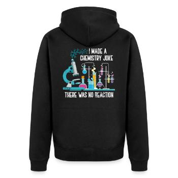 Chemie Wissenschaft Naturwissenschaft - Unisex Premium Bio Zip Hoodie - Schwarz - Hinten - Nico (187cm)