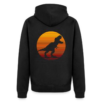 Dino dinosaur gift gift idea, kids lus - Unisex Premium Organic Zip Hoodie - black - Back - Nico (187cm)