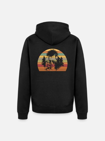 Wander Freunde - Unisex Premium Bio Zip Hoodie - Schwarz