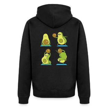 Avocado - Unisex Premium Bio Zip Hoodie - Schwarz - Hinten - Nico (187cm)