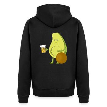 Avocado - Unisex Premium Bio Zip Hoodie - Schwarz - Hinten - Nico (187cm)