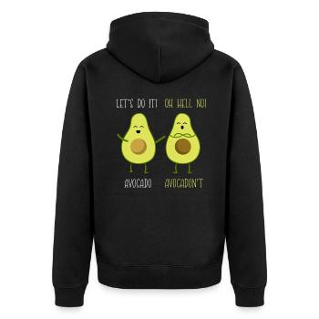 Avocado - Unisex Premium Bio Zip Hoodie - Schwarz - Hinten - Nico (187cm)