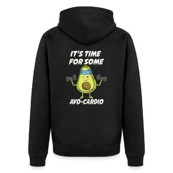 Avocado - Unisex Premium Bio Zip Hoodie - Schwarz - Hinten - Nico (187cm)