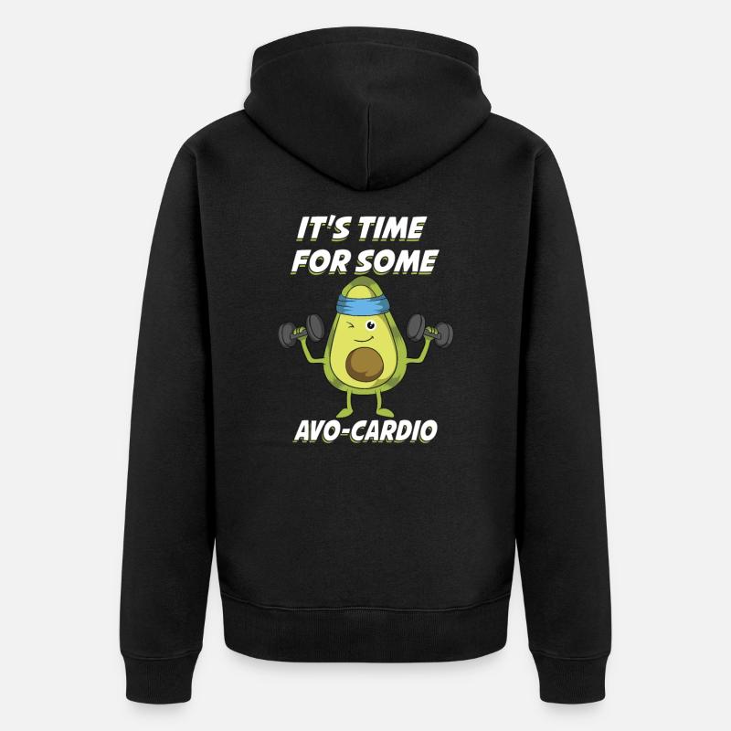 Avocado - Unisex Premium Bio Zip Hoodie - Schwarz