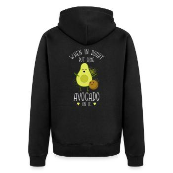 Avocado - Unisex Premium Bio Zip Hoodie - Schwarz - Hinten - Nico (187cm)