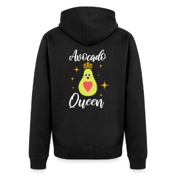 Avocado - Unisex Premium Bio Zip Hoodie - Schwarz - Hinten - Nico (187cm)