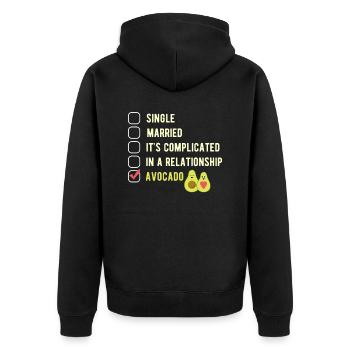 Avocado - Unisex Premium Bio Zip Hoodie - Schwarz - Hinten - Nico (187cm)
