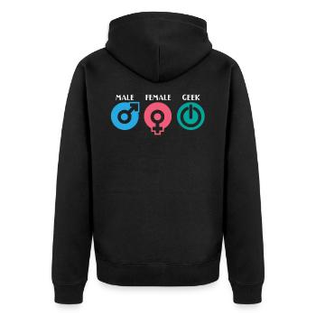 Computer Nerd Computer Science Male Female Geek - Unisex Premium Organic Zip Hoodie - black - Back - Nico (187cm)