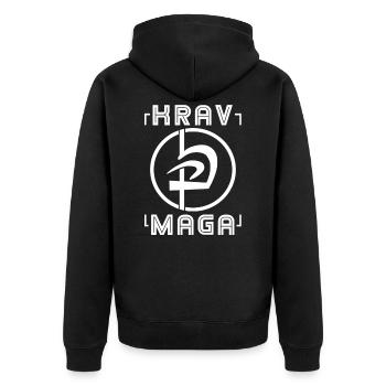 Krav Maga - Unisex Premium Organic Zip Hoodie - black - Back - Nico (187cm)