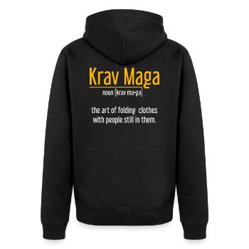 Athlète du Krav Maga Mossad - Veste à capuche bio Premium Unisexe - noir - Dos - Nico (187cm)