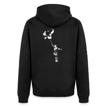Balloon girl street art dark colors - Unisex Premium Organic Zip Hoodie - black - Back - Nico (187cm)