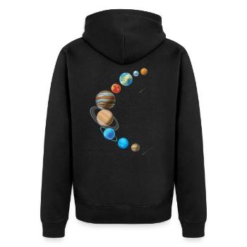 Espace Système solaire en forme de faucille - Veste à capuche bio Premium Unisexe - noir - Dos - Nico (187cm)