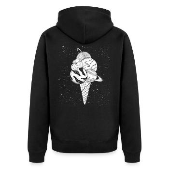 Planet Space Solar System Planets in Ice waffle - Unisex Premium Organic Zip Hoodie - black - Back - Nico (187cm)