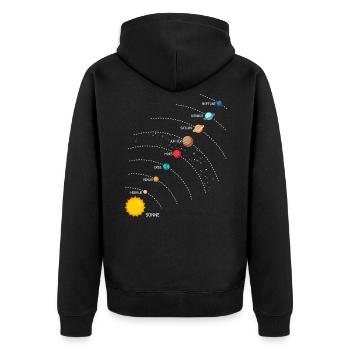 Planet Galaxy Solar System in Series - Unisex Premium Organic Zip Hoodie - black - Back - Nico (187cm)