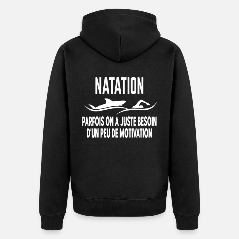 Natation Nageur Motivation - Veste à capuche bio Premium Unisexe - noir
