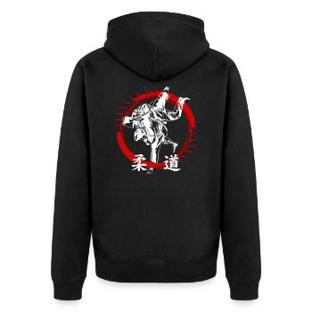 Judo - Veste à capuche bio Premium Unisexe - noir - Dos - Nico (187cm)