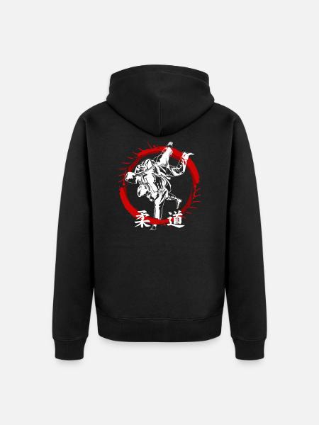 Judo - Unisex Premium Organic Zip Hoodie - black