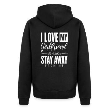 girlfriend - Unisex Premium Organic Zip Hoodie - black - Back - Nico (187cm)