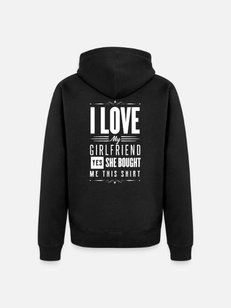girlfriend - Unisex Premium Organic Zip Hoodie - black