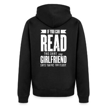 girlfriend - Unisex Premium Organic Zip Hoodie - black - Back - Nico (187cm)