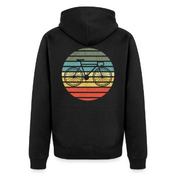 Road bike cycling racing bike vintage - Unisex Premium Organic Zip Hoodie - black - Back - Nico (187cm)