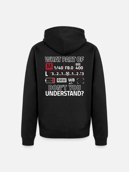 Fotografen camera diafragma fotografie - Uniseks Premium bio ziphoodie - zwart