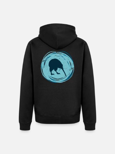 Neuseeland Backpacker - Unisex Premium Bio Zip Hoodie - Schwarz