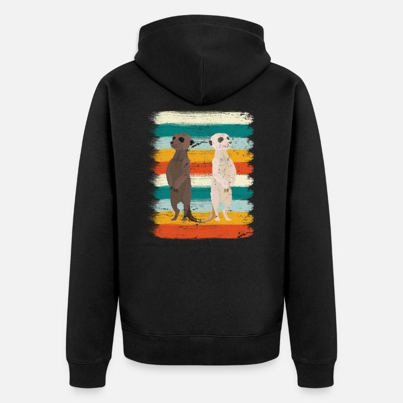 Suricate rétro - Veste à capuche bio Premium Unisexe - noir