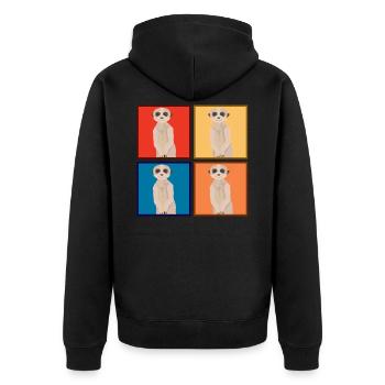 Suricate animaux animal - Veste à capuche bio Premium Unisexe - noir - Dos - Nico (187cm)
