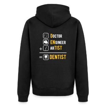 Zahnarzt - Unisex Premium Bio Zip Hoodie - Schwarz - Hinten - Nico (187cm)