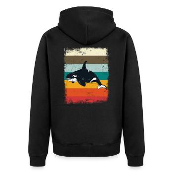 Orque rétro - Veste à capuche bio Premium Unisexe - noir - Dos - Nico (187cm)