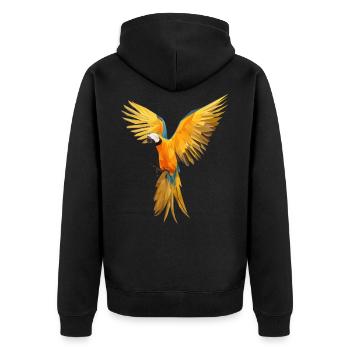 Parrot low poly - Unisex Premium Organic Zip Hoodie - black - Back - Nico (187cm)