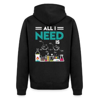 Science physics chemistry gift - Unisex Premium Organic Zip Hoodie - black - Back - Nico (187cm)