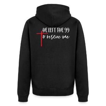 Il a quitté le 99 pour me sauver - Veste à capuche bio Premium Unisexe - noir - Dos - Nico (187cm)