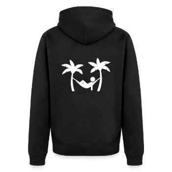Hamac sous les palmiers soleil d'été plage mer - Veste à capuche bio Premium Unisexe - noir - Dos - Nico (187cm)